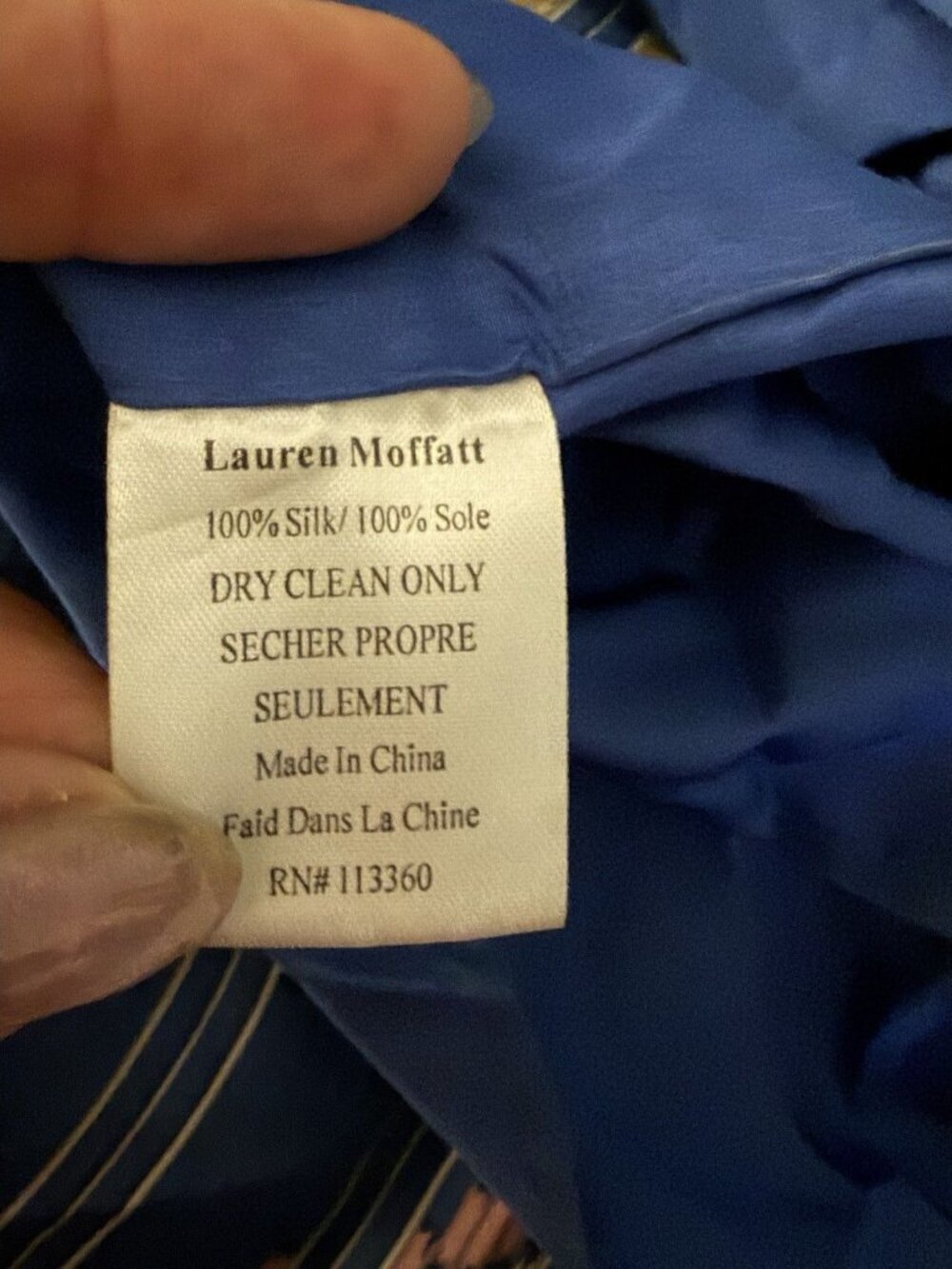 Lauren Moffatt Women’s Blue Sleeveless 100% Silk Mini Dress Size 0 - Picture 9 of 9